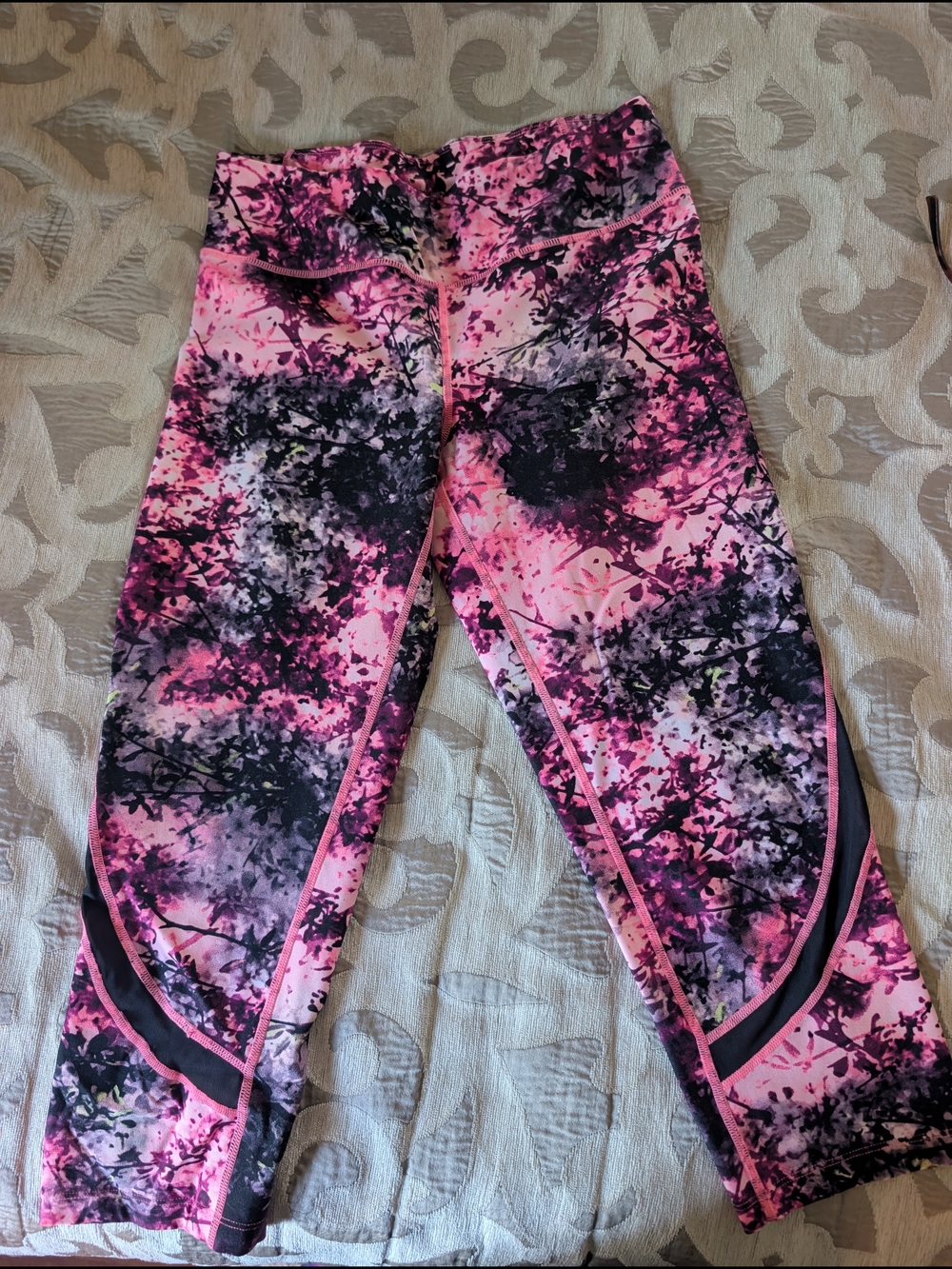 Calvin Klein Performance Pink & Black Printed Cropped Leggings